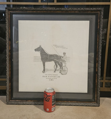 Framed 1907 Dan Patch Pacing Wonder Handkerchief, Red Wing Advertising, Minn.