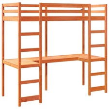 Loft Bed Frame with Desk Children's Bed Kids Bunk Bed Solid Wood Pine vidaXL