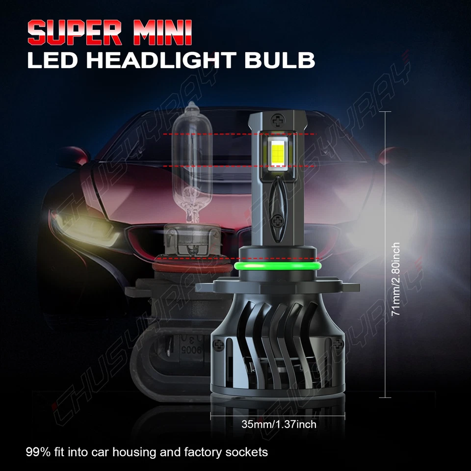 HB4 9006 LED Faros Conversión Alto Bajo Haz Blanco Brillante 2X Foto 3 de 4