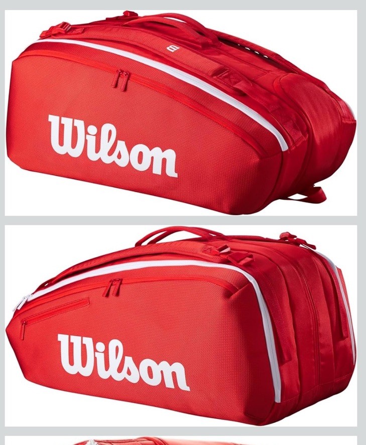 Wilson Super Tour 15-Pack Red Bag Tennis Bag | eBay