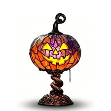 Resin Jack O Lantern Pumpkin Lamp USB Halloween Table Decor Light