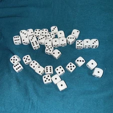 Dice D6 Set Of 36 Traditional Dice 12mm White W/ Black Pips 40K D&D Warhammer