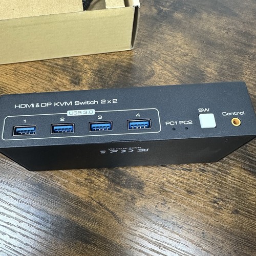 HDMI+Displayport KVM Switch 2 Monitors 2 Computers 4K@60Hz KVM Switcher for Two - Photo 2/13