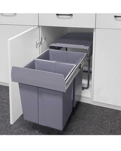 Dual Pull-Out Trash Can Under Cabinet 42 Quart 10.6 Gallon