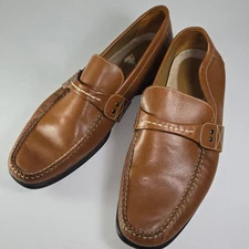 Bass Mens Vesper Leather Loafer Shoes Brown Size 13M Made in Brazil