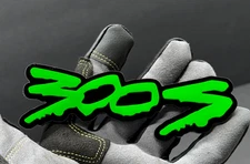 2PC(pair)300S Drip Car Emblem Fender Badges green/Black Aggressive Custom Design