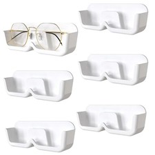 6 Pack Wall Mounted Sunglasses Organizer, Hanging Sunglasses Organizer White
