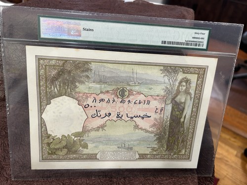 SOMALILAND FRANCESE 1927 500 FRANCHI P9a SCEGLI #9a SCELTA UNC PMG 64 - Foto 2 di 2