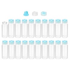 20ml Clear Glass Sample Vials, 20Pcs Small Liquid Bottles, Blue