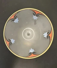 Vtg Footed Candy Plate Compote Frosted Hand Painted