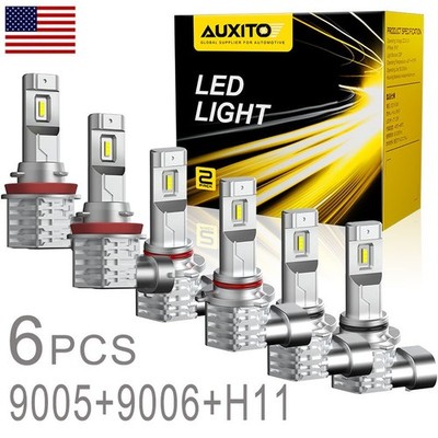 M4POWER 9005 9006 H11 LED Headlight High Low Beam Combo Bulb White Fog Light Kit