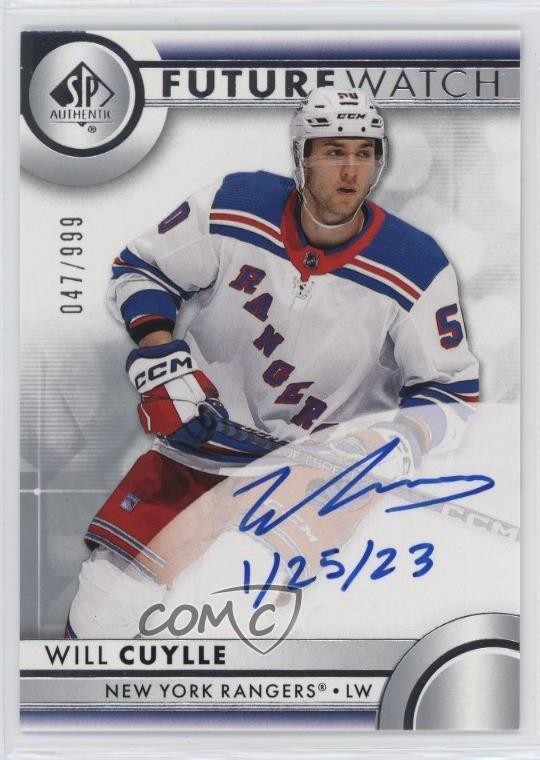 2023 SP Authentic Future Watch Inscriptions 47/50 Will Cuylle Rookie Auto RC d9r
