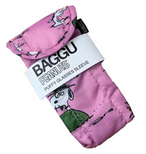 New Snoopy Peanuts Glasses Case Sleeve Sunglasses Storage Soft Protector PINK