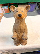 vintage 15.25" hi Ceramic Standing Bear Figurine with Paws Out
