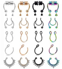 Magnetic Septum Nose Ring Fake Septum Fake Nose Rings Magnet 20G Stainless St...
