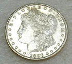 1897 S Morgan Silver Dollar AU/BU Nice Luster coin in saflip #E273