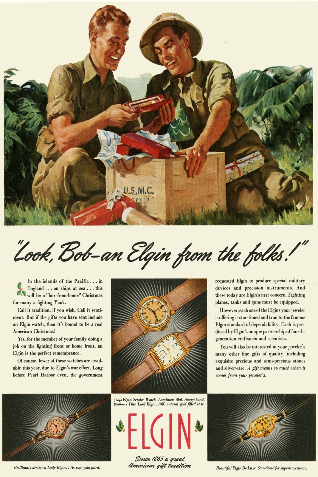 плакатов и печать 1940s Elgin Watch