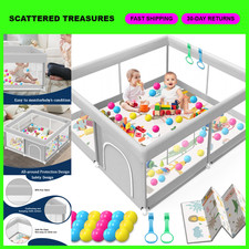 50x50 Inch Baby Playpen with Waterproof Mat, Safe Indoor Toddler Play Yard Fence