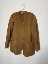 Secret Treasures Womens Brown Fuzzy Overcoat, Size Large (12/14)
