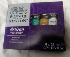 Winsor Newton Artisan Water Mixable Oil Colour Beginners Set, 6 x 21ml Tubes,