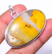 Bumble Bee Jasper 925 Sterling Silver Bali Pendant 1.56" P803181, Christmas Gift