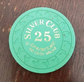 25 NCV Silver Club Sparks Casino Chip