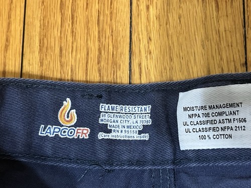 Lapco FR Navy Blue Cargo Pants Men's 30x32 (Actual 32 Waist x 30 Inseam) CAT 2 - Picture 3 of 12
