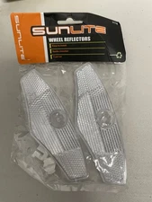 NEW - SUNLITE BICYCLE WHEEL SPOKE MOUNTED REFLECTOR SET OF TWO 5" WHITE