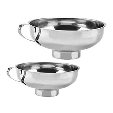Set of 2 Pcs Mason Jar Funnel - Stainless Steel Canning Silver 