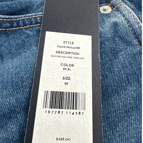 Veronica Beard Women's Bright Blue Taylor High Rise Wide Leg Jeans Size 29 - Picture 5 of 13