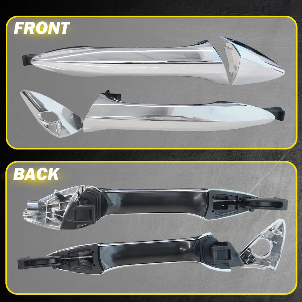 Set of 4 Exterior Outside Outer Door Handle Chrome For Hyundai Elantra 2011-16 P - Image 4 of 4