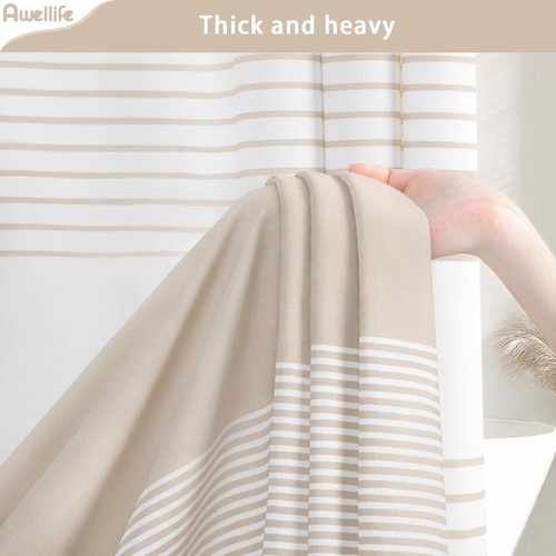Trendy Boho Stripe Shower Curtain with Tassels - 72x96 - Easy Care Design - Picture 6 of 10