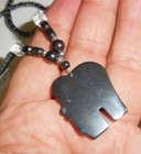 VINTAGE BLACK HEMATITE NECKLACE CHOKER BEAUTIFUL ELEPHANT FIGURINE DESIGN — photo 5