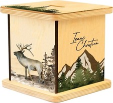 Personalized Woodland Wooden Piggy Bank for Kids, Custom Gifts for Boys Kids