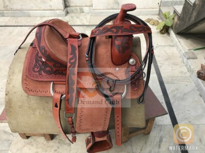 Western Leder Barrel Pferd Sattel Tack Set 10'' bis 18'' kostenloser Versand