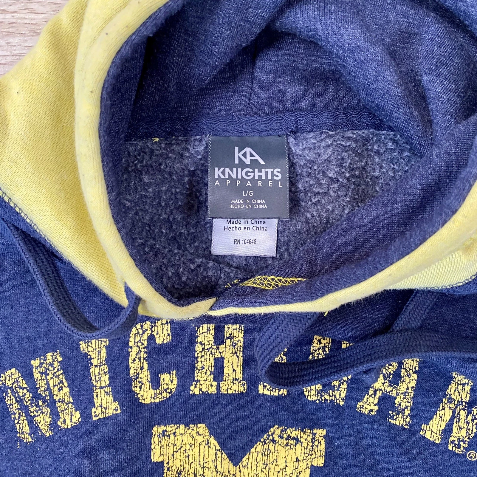 VETEMENTS Felpa con cappuccio Michigan Wolverines uomo L pullover blu mais KA abbigliamento sportivo