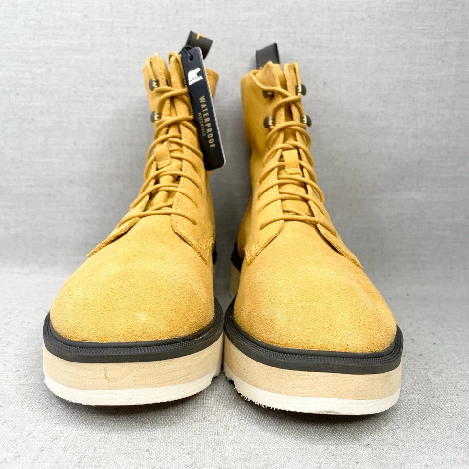 Botas Sorel para mujer 9.5 Hi Line amarillas gamuza impermeables combate botines con cordones Foto 2 de 4