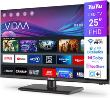 Smart TV 25 Pollici (64 cm) Full HD LED Televisori con Wi-Fi, Triplo Tuner (DVB-