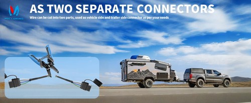 16 AWG 4 Way Flat Trailer Extension Cable, 12" Wire Harness for Vehicle Trailer - 第 21/23 張圖片