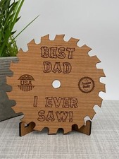 Laser engraved wooden greeting card, customization options. dad, fathers day