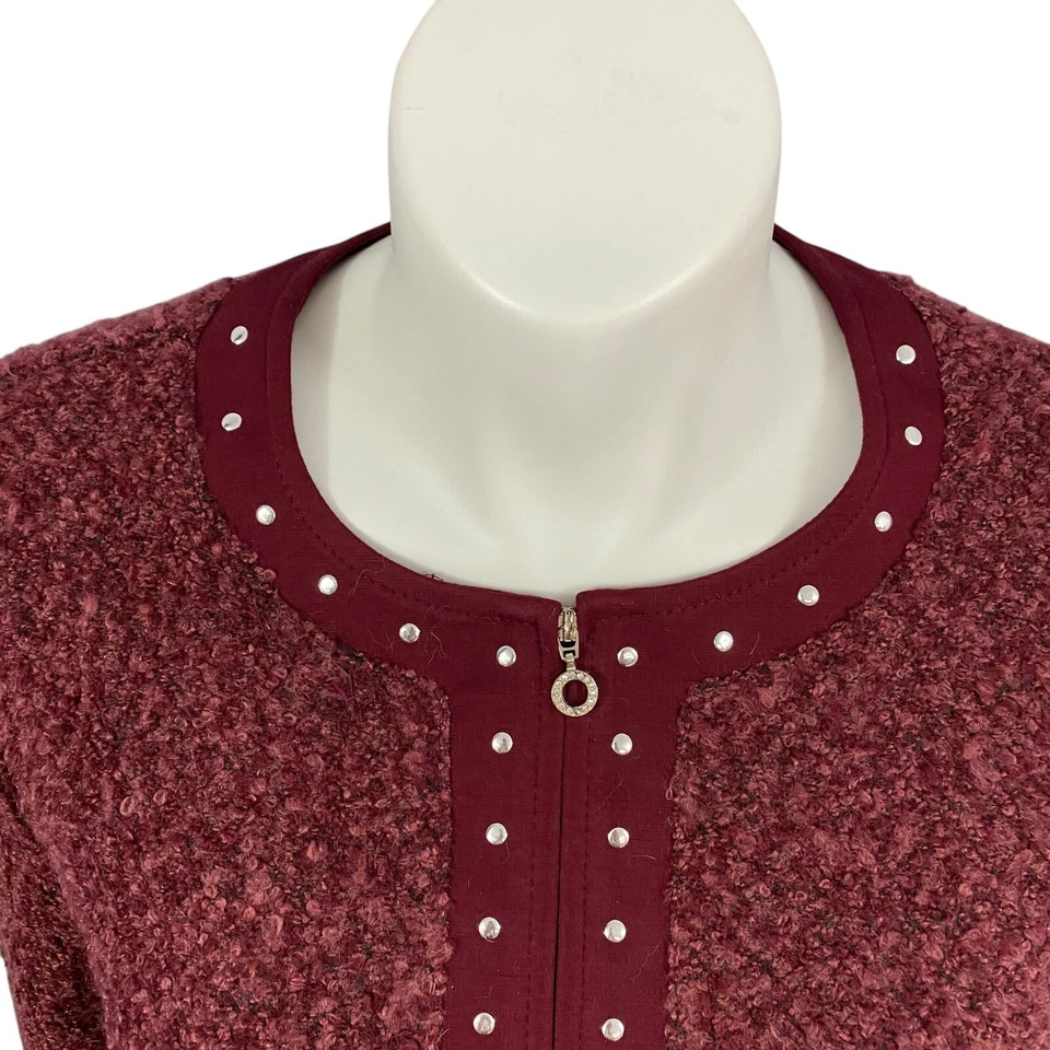 Blazer женщин 2 x красный молнии куртка букл красный работы офиса повседневный - Изображение 4 из 4