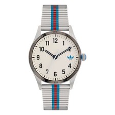 Adidas Originals Silver Unisexs Analogue Watch Code Four AOSY23531