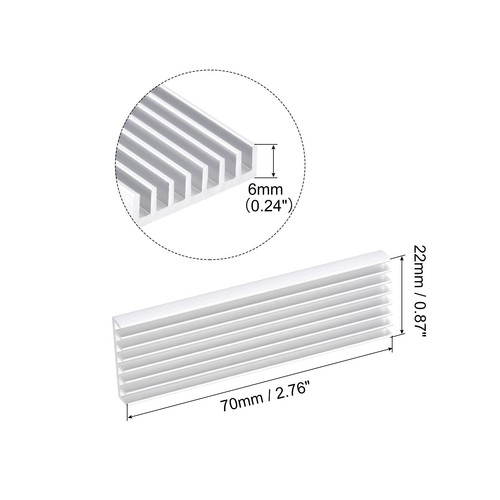 1 Stück M.2 2280 Nvme SSD Kühlkörper Kühler mit Thermal Pad 70x22x6mm,Weiß - Bild 2 von 5