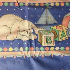 Vtg 1993 Daisy Kingdom Fabric Bears Toys Nursery 45" wide x 11 yds 29" Pastel