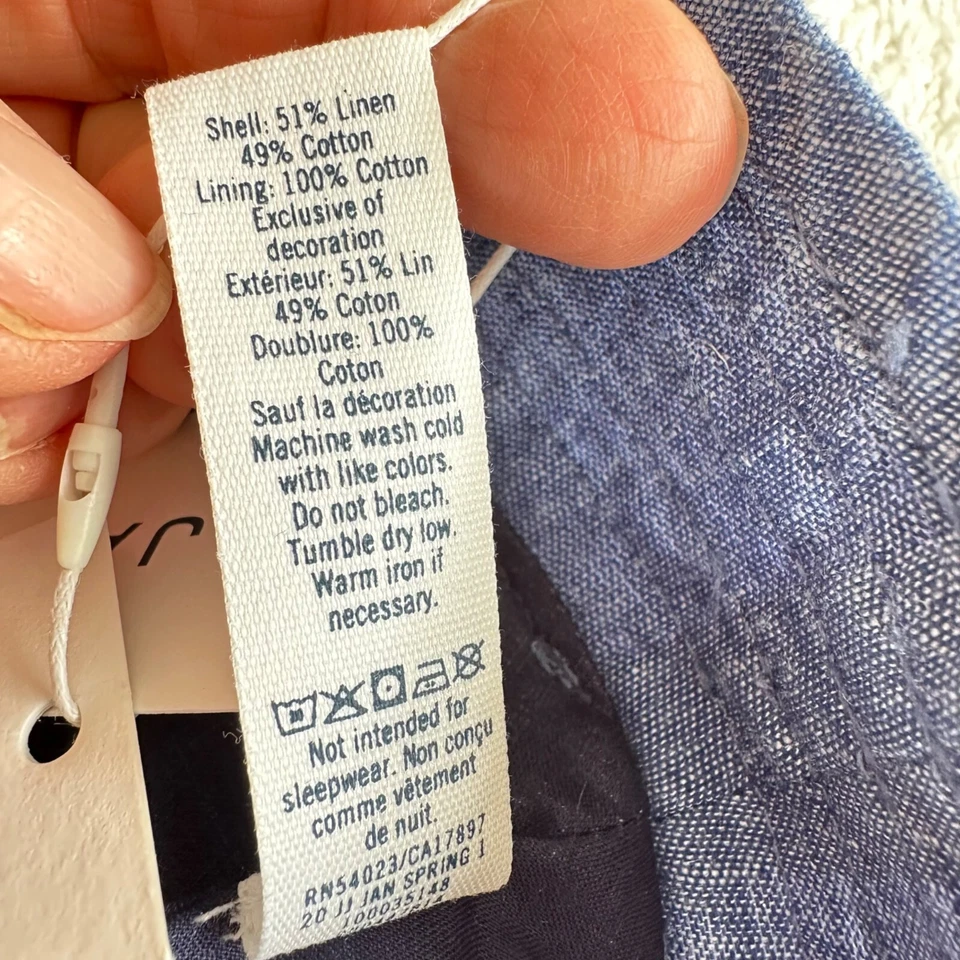 NEW 💛 Janie and Jack 💛 Baby Sun Hat Cotton Anchor Blue Plaid Size 6-12 Months - Image 2 of 3