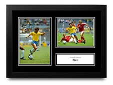 Zico Signed A4 Framed Photo Display Autograph Brazil Memorabilia + COA