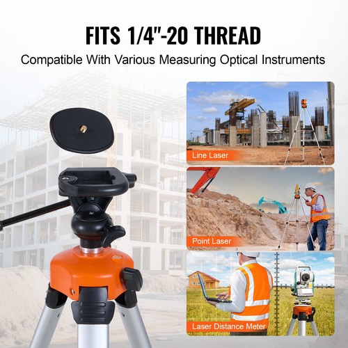 VEVOR Trépied de Niveau Laser Filetage 1/4''-20 Réglable en Hauteur 695-1750 mm - Imagen 6 de 12