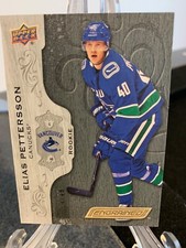 Elias Pettersson 2018-19 Rookie UD Engrained Ebony /Black #24/49 Vancouver Canuc