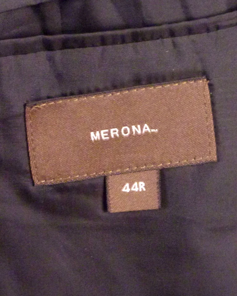 EUC Merona уголь елочка твидовый блейзер спортивное пальто билет карман 44 R - Изображение 4 из 4