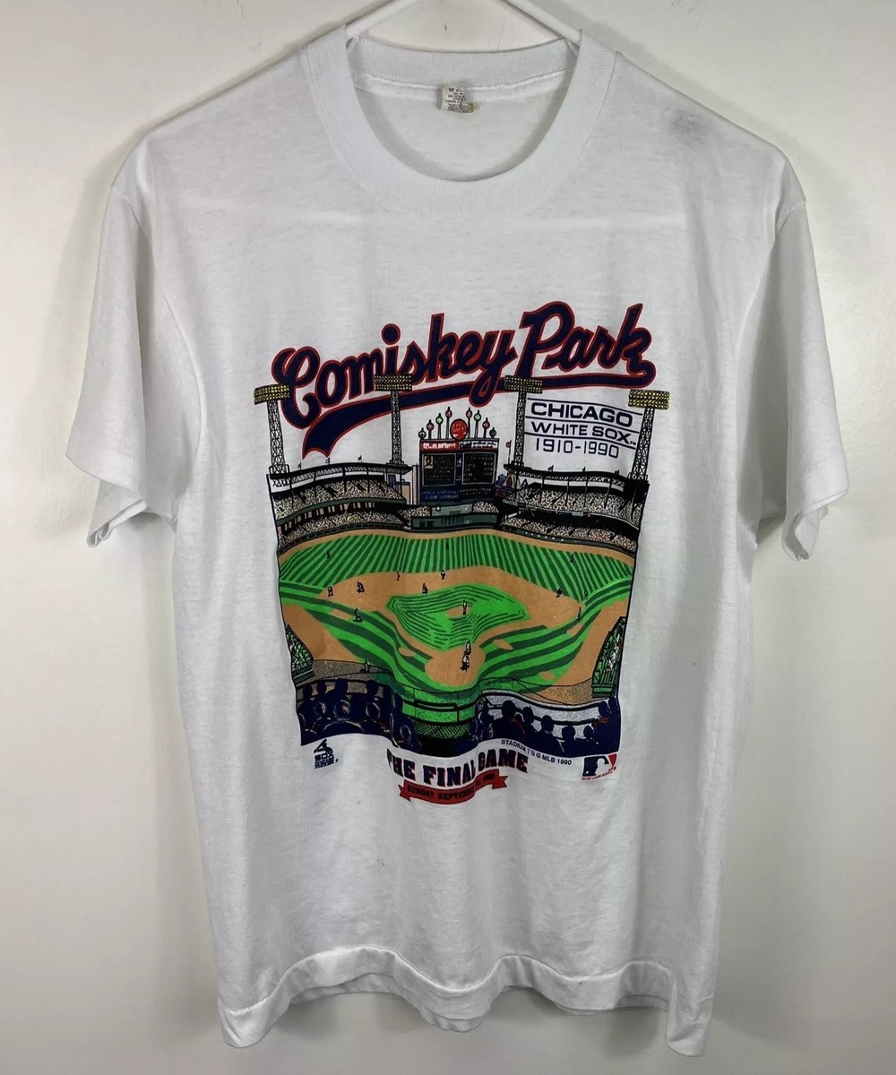 Vintage 90s White Sox Tshirt Comiskey Park Last Game MLB Baseball